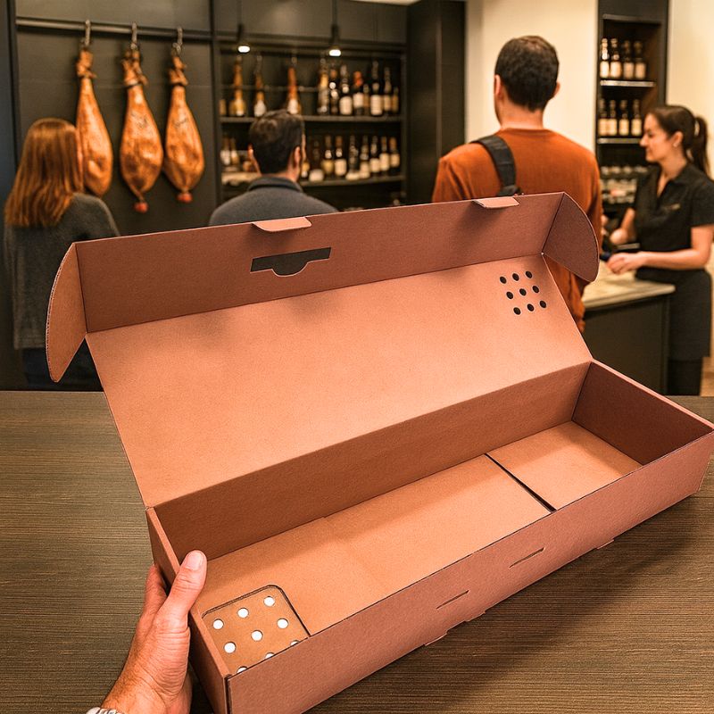 Cajas Jamoneras ESTUCHE ESTANDAR SIMULACIÓN MADERA - Imagen 3